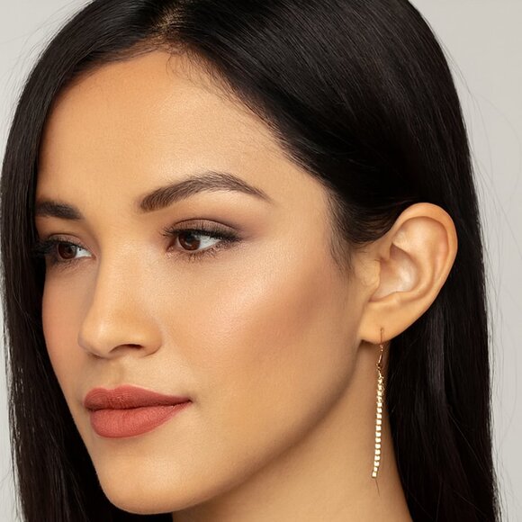 Crystal Bar Drop Earrings - Picture 3 of 4